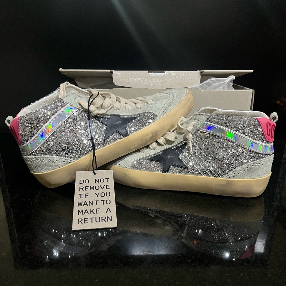 Golden Goose - Silver glitter Women's Mid Star Classic 39